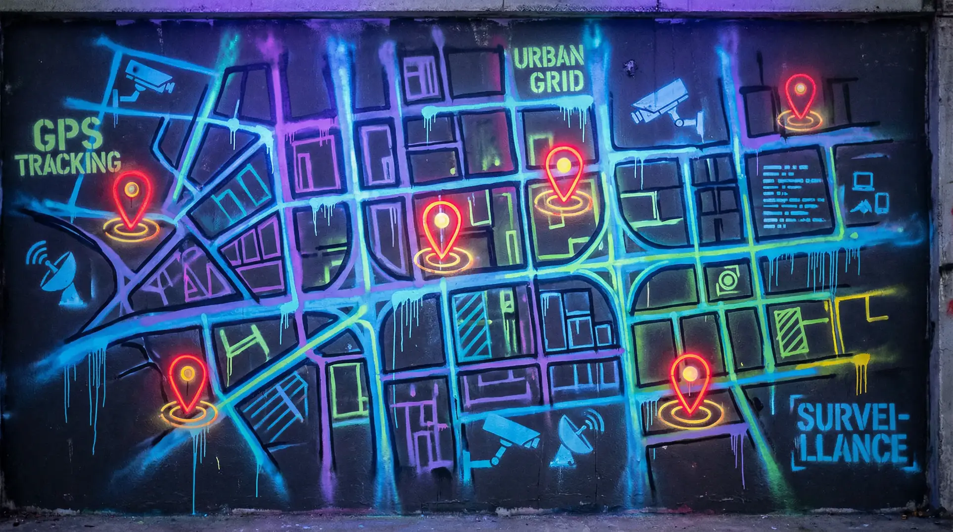 国产区 狗仔追踪地图 - 城市涂鸦风格